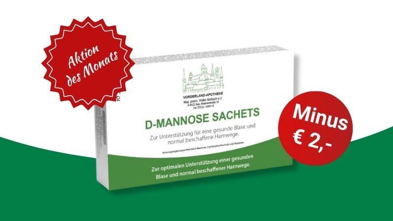 minus 2€ auf Dr. Barbisch's D-Mannose Sachets